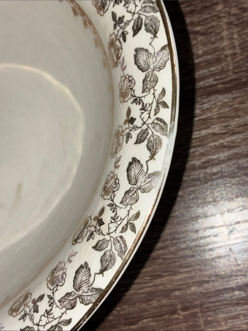 Vintage Pope Gosser 1151 Floral Fruit Pattern Serving Bowl